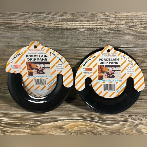 Kleen Koat Heavy Duty Porcelain Drip Bowls Style   (set Of 2in Black) - Picture 1 of 3
